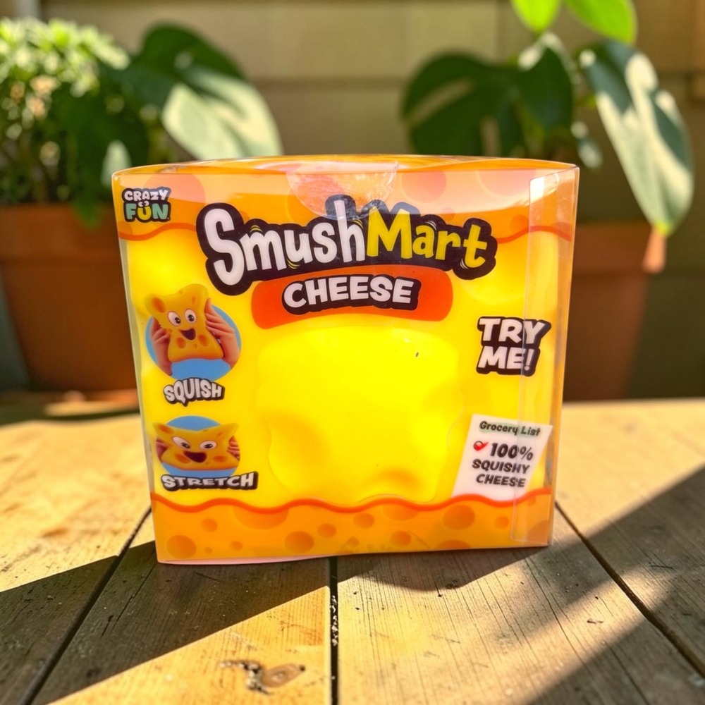 SmushMart‎ Cheese Squishy Squeezy Stretch Fidget Toy Yellow